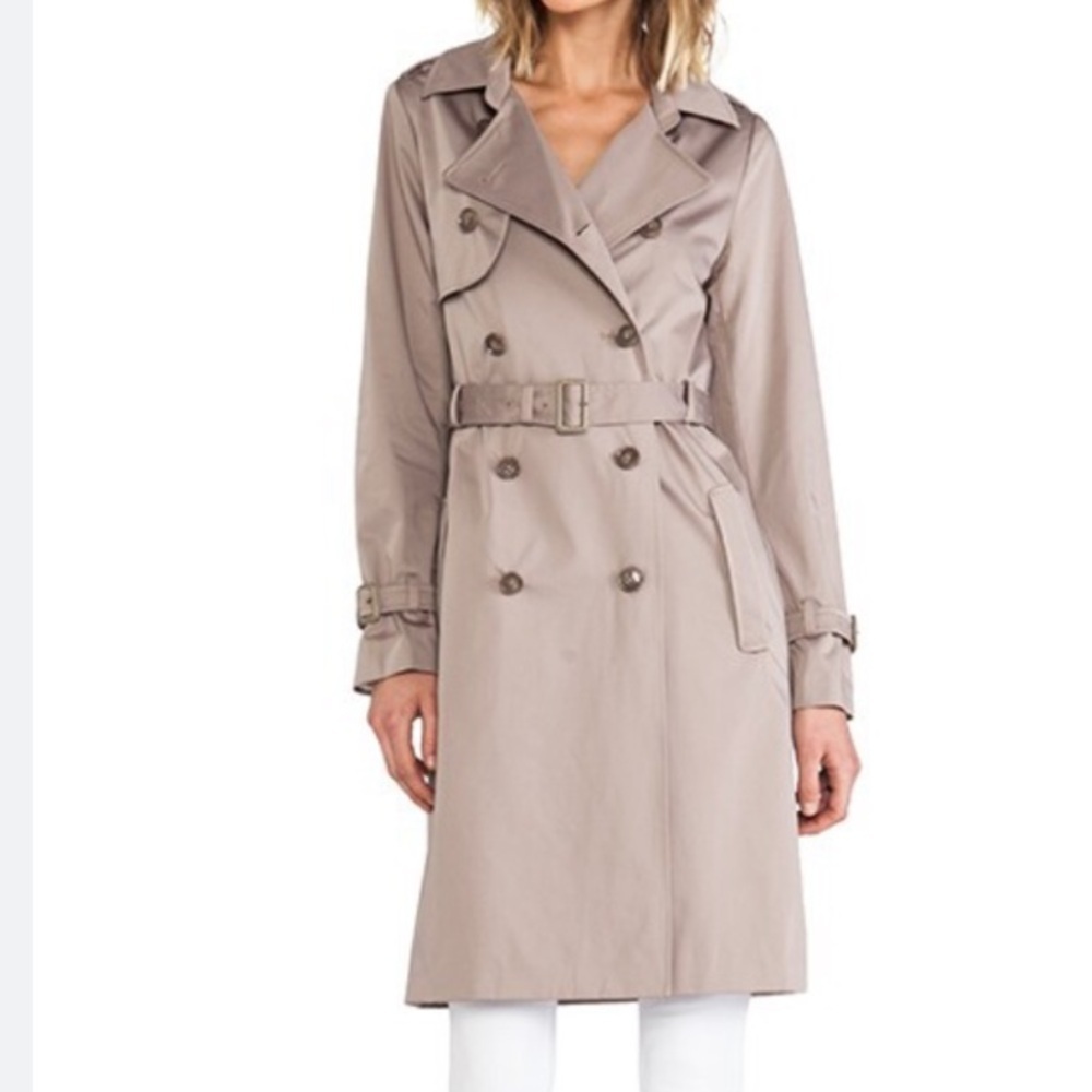 Soia & Kyo Beige Double-Breasted Trench Coat sz XS